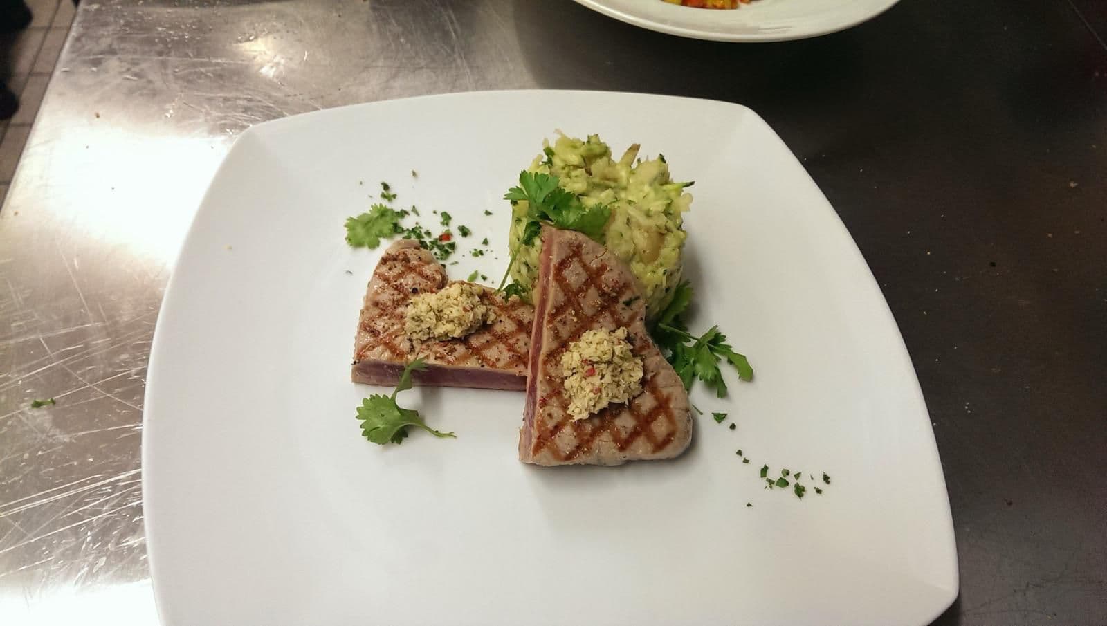 Tuna Fish Steak with Zucchini Potato